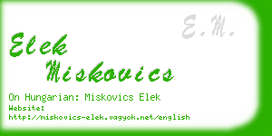 elek miskovics business card